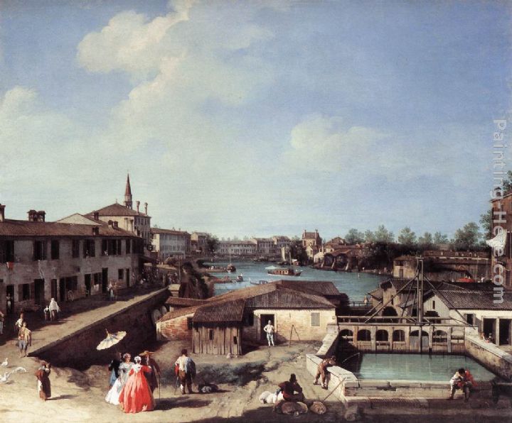 Dolo on the Brenta painting - Canaletto Dolo on the Brenta art painting